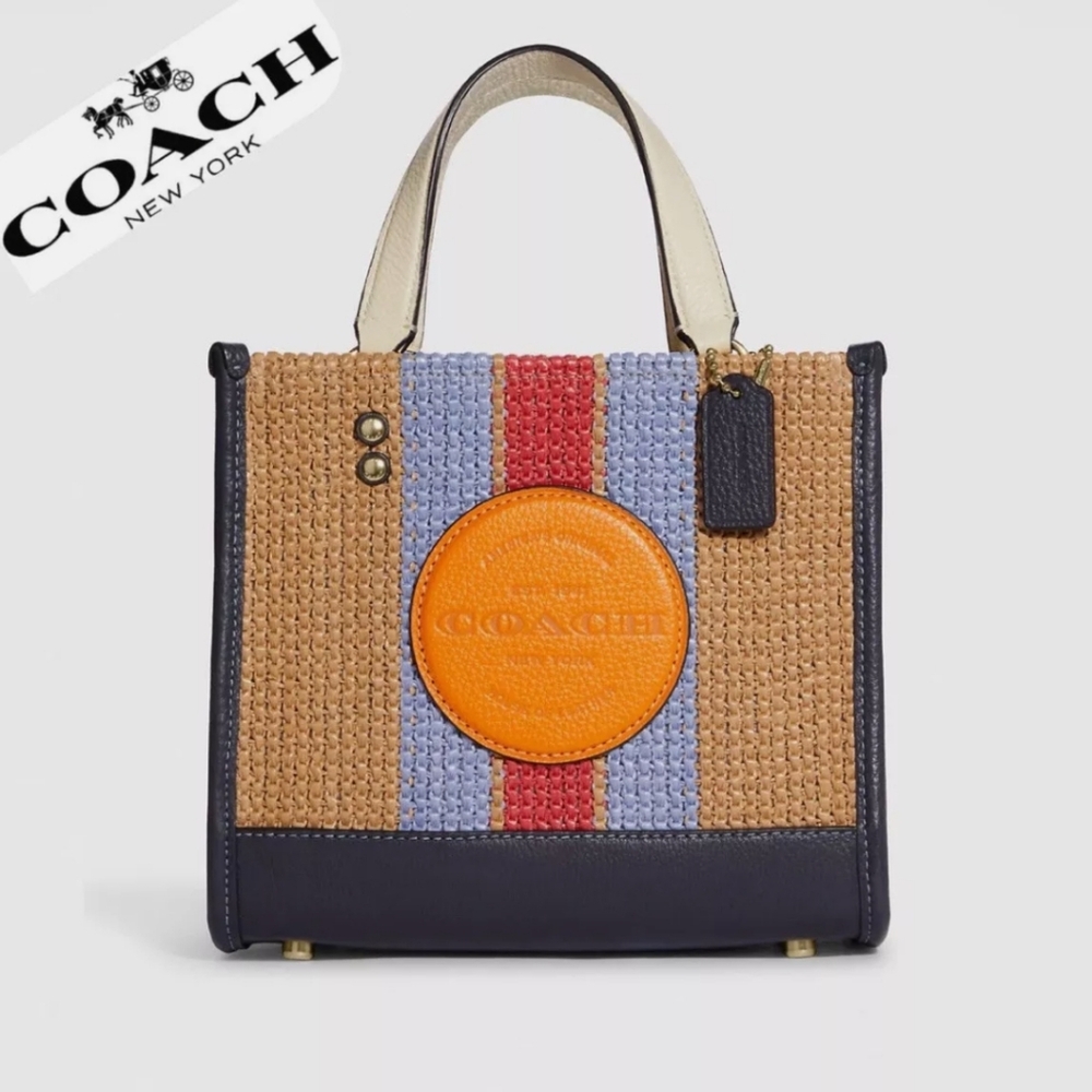 Coach Orange and Red Tote Bag